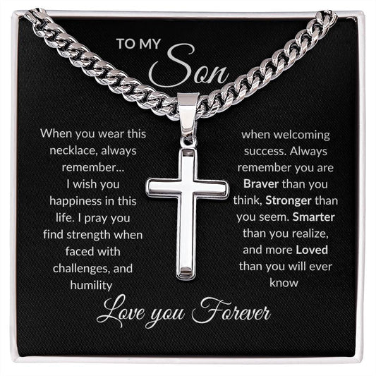 To My Son When You Wear This Necklace | Artisan Cross Necklace