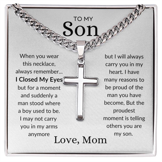 To My Son When You Wear This Necklace | Artisan Cross Necklace