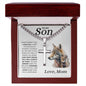 To My Son Never Forget That I Love You Wolves | Artisan Cross Necklace