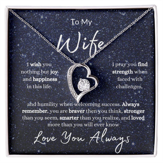 To My Wife | Wish You Nothing But Joy And Happiness | Forever Love Necklace