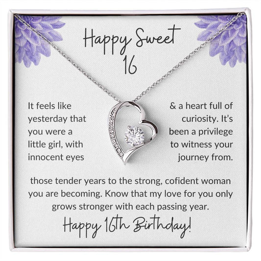 Daughter Happy Sweet 16 From Mom OR Dad | It Feels Like Yesterday | Forever Love Necklace