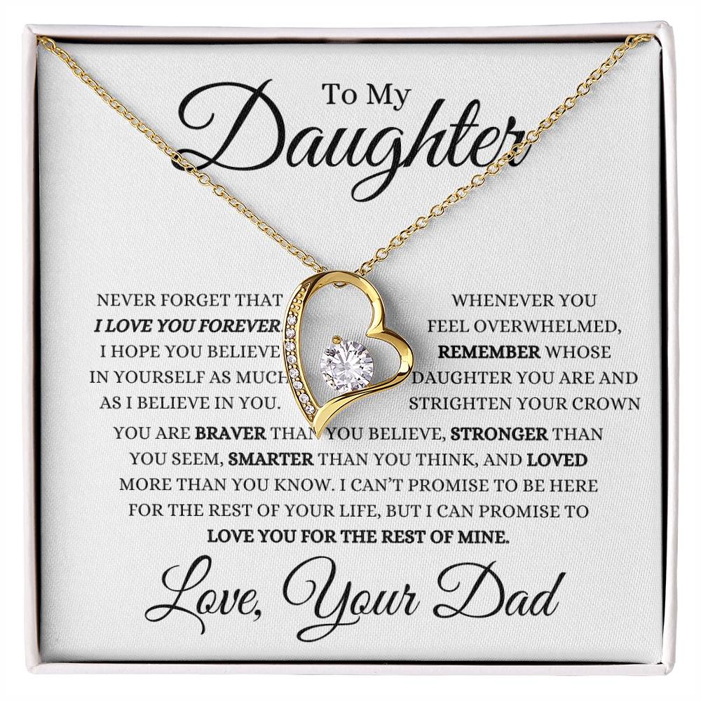 To My Daughter | Never Forget That I Love You Forever | Forever Love Necklace