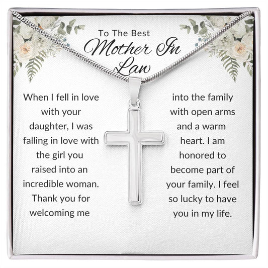 To Best Mother In Law From Him | When I Fell In Love | Stainless Steel Cross Necklace