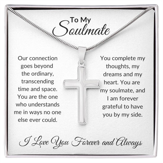 To My Soulmate | Our Connection | Stainless Cross Necklace