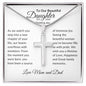 To Daughter on Wedding Day From Parents | As I Watch You Step | Stainless Cross Necklace