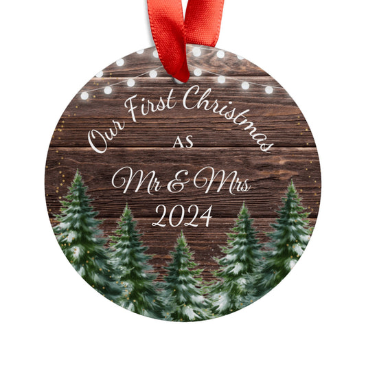 Personalized Our First Christmas as Mr & Mrs Acrylic Ornament