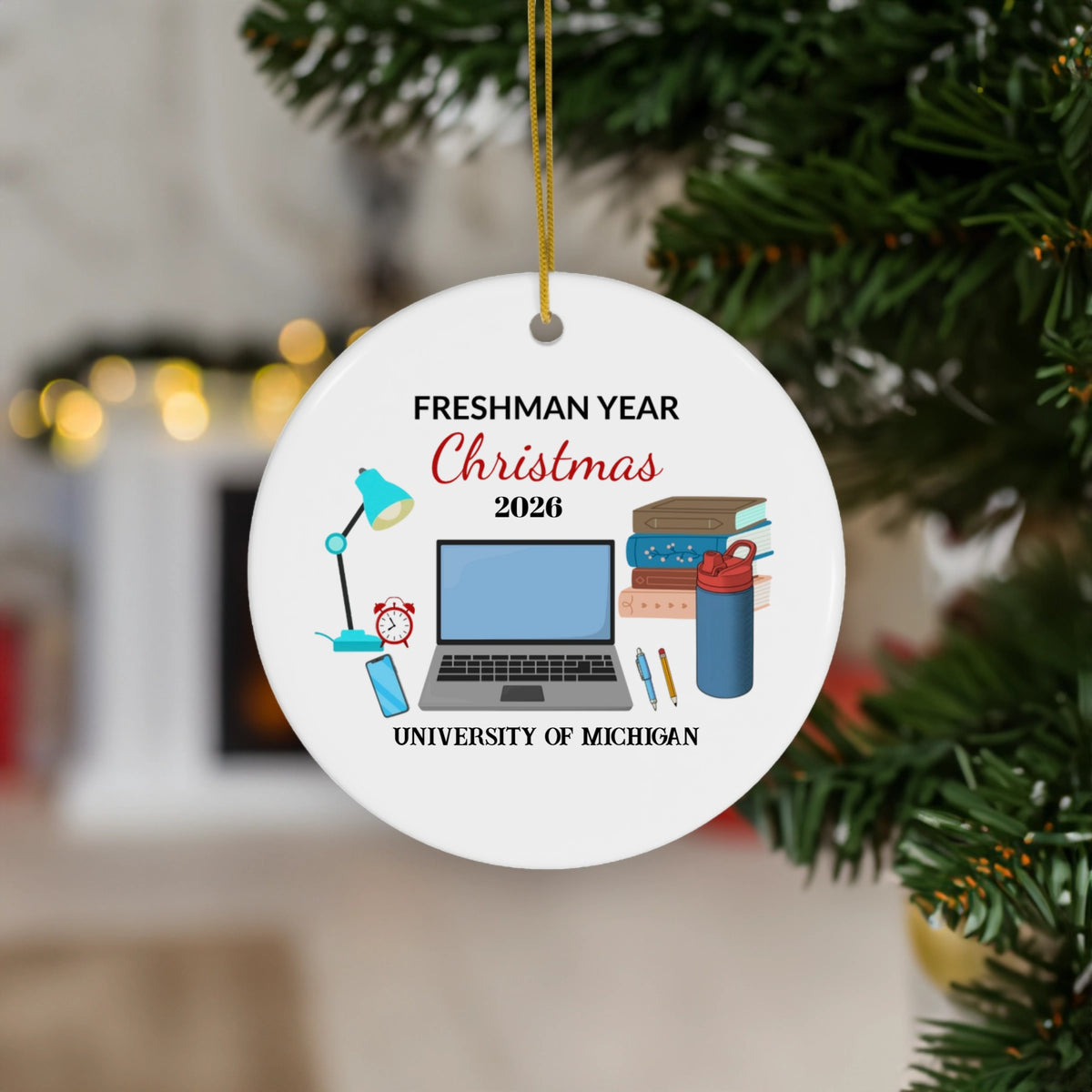 Personalized Freshman Year Christmas Ornament