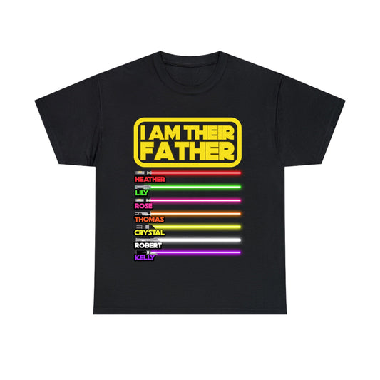 Custom I Am Their Father Lightsaber Heavy Cotton T-Shirt