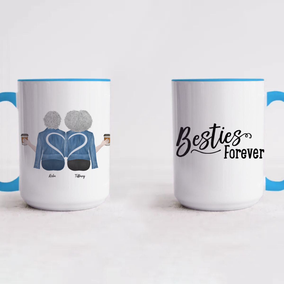 Best Friends Forever | Besties| Soul Sisters | Big Little Sisters Custom Mug 15oz