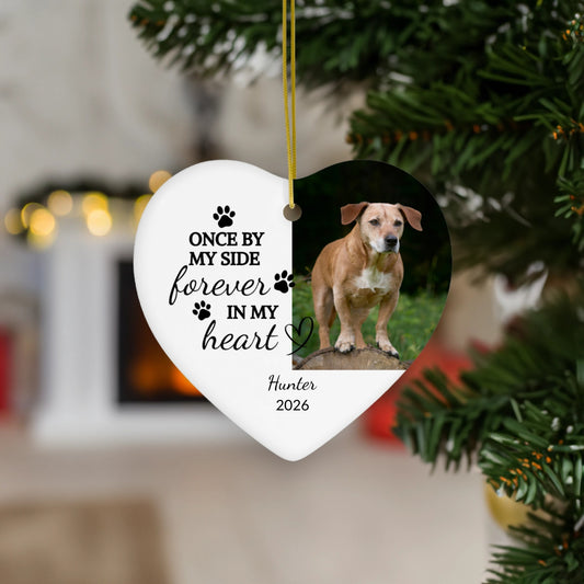 Custom Once By My Side Forever In My Heart Pet Ornament