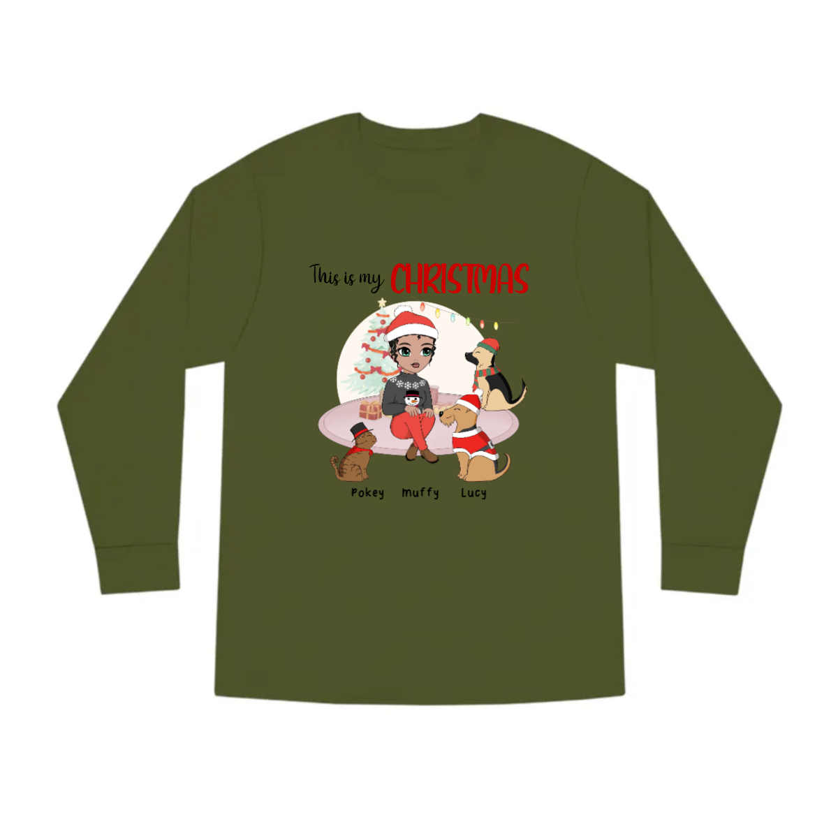 Custom This is My Christmas Dogs and/or Cats Long Sleeve Tee