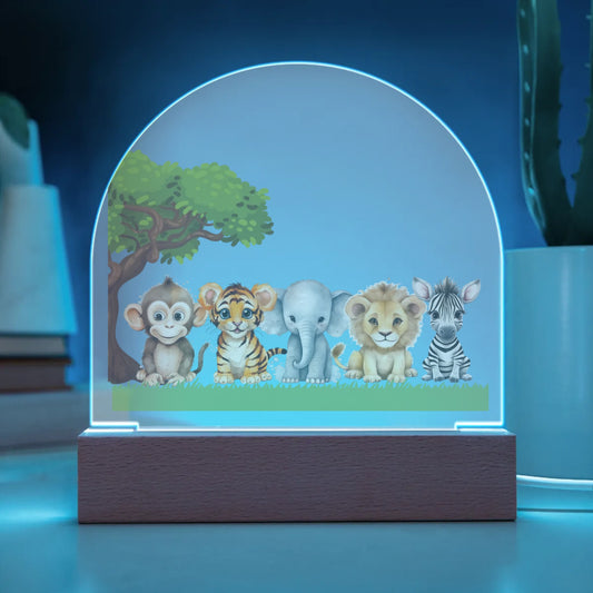 Personalized Cute Baby Animals Acrylic Dome Night Light