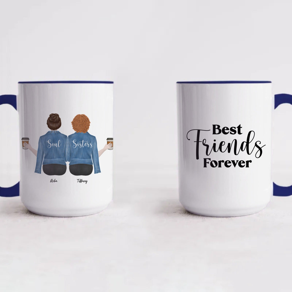Best Friends Forever | Besties| Soul Sisters | Big Little Sisters Custom Mug 15oz