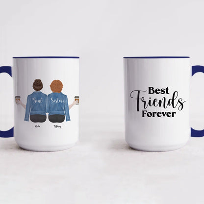 Best Friends Forever | Besties| Soul Sisters | Big Little Sisters Custom Mug 15oz