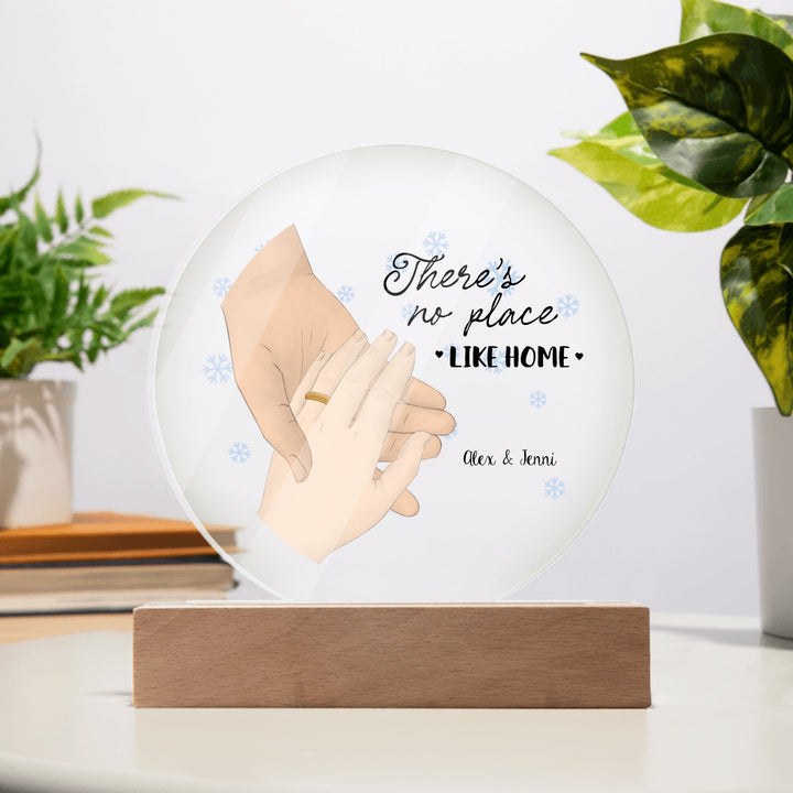 You and Me Circle Acrylic Plaque with LED