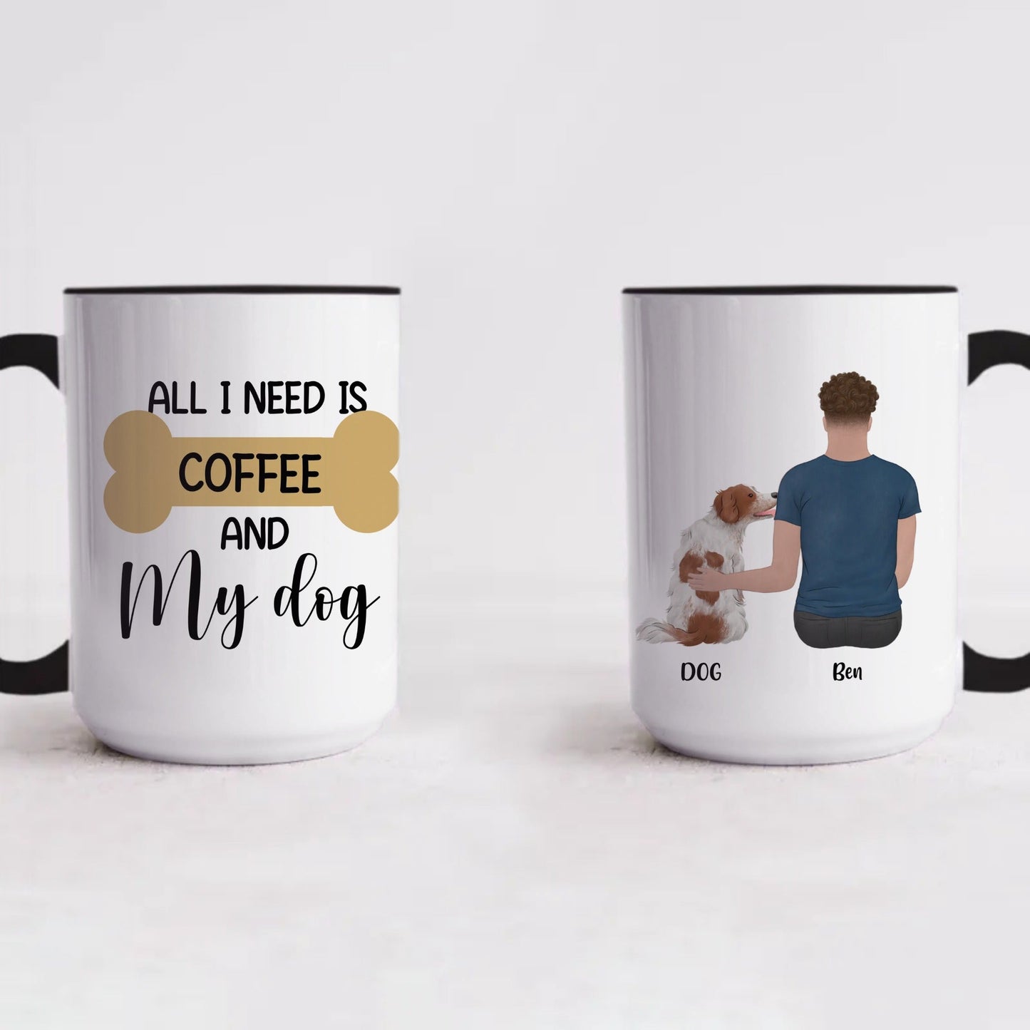 Custom All I Need is Coffee and My Dog Coffee Mug 15oz