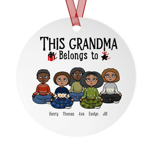 Custom This Grandma/ Grandpa Belongs To ... Grandkids Metal Ornaments